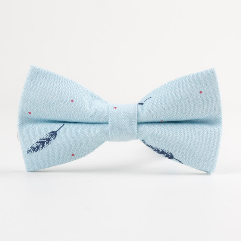 Papillon in cotone stampato con piume di uccelli adorabili da uomo