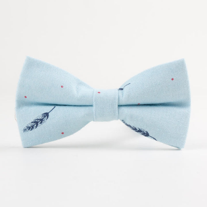 Papillon in cotone stampato con piume di uccelli adorabili da uomo