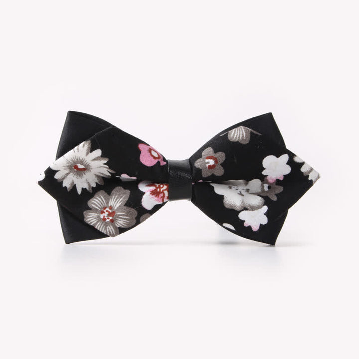 Papillon da uomo in cotone a punta con doppio strato floreale - Stile #23 - image 27