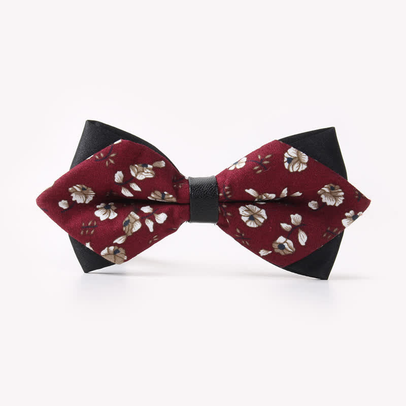 Papillon da uomo in cotone a punta con doppio strato floreale - Stile n. 2 - image 6