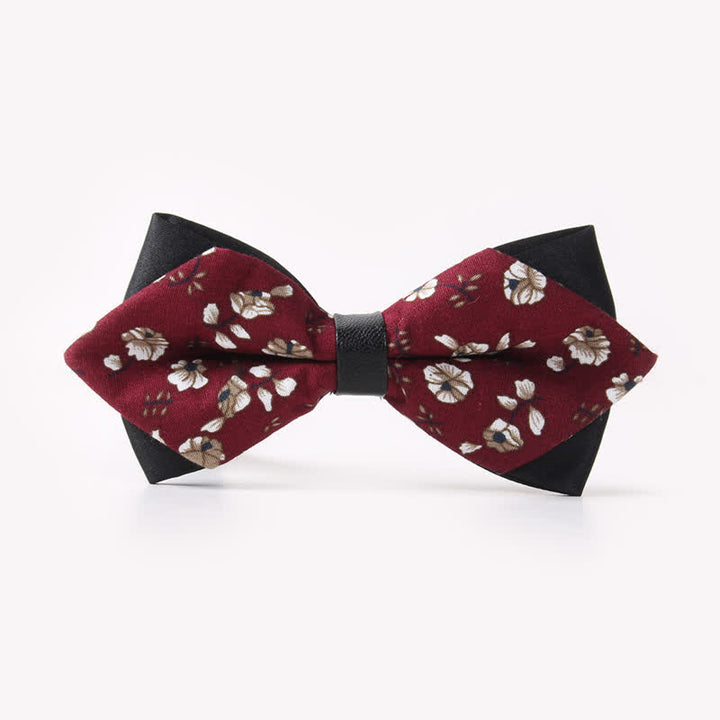 Papillon da uomo in cotone a punta con doppio strato floreale - Stile n. 2 - image 6