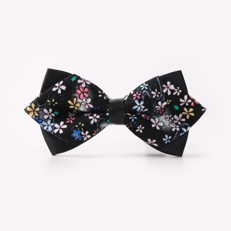 Papillon da uomo in cotone a punta con doppio strato floreale - Stile n. 10 - image 13