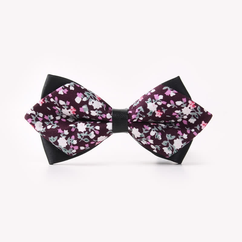 Papillon da uomo in cotone a punta con doppio strato floreale - Stile n. 5 - image 9