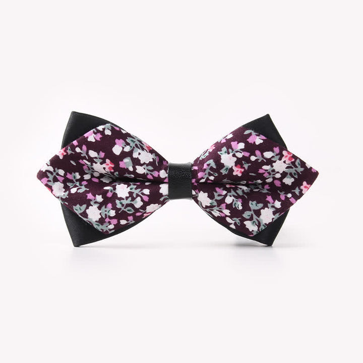 Papillon da uomo in cotone a punta con doppio strato floreale - Stile n. 5 - image 9