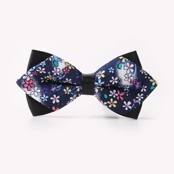 Papillon da uomo in cotone a punta con doppio strato floreale - Stile n. 9 - image 13