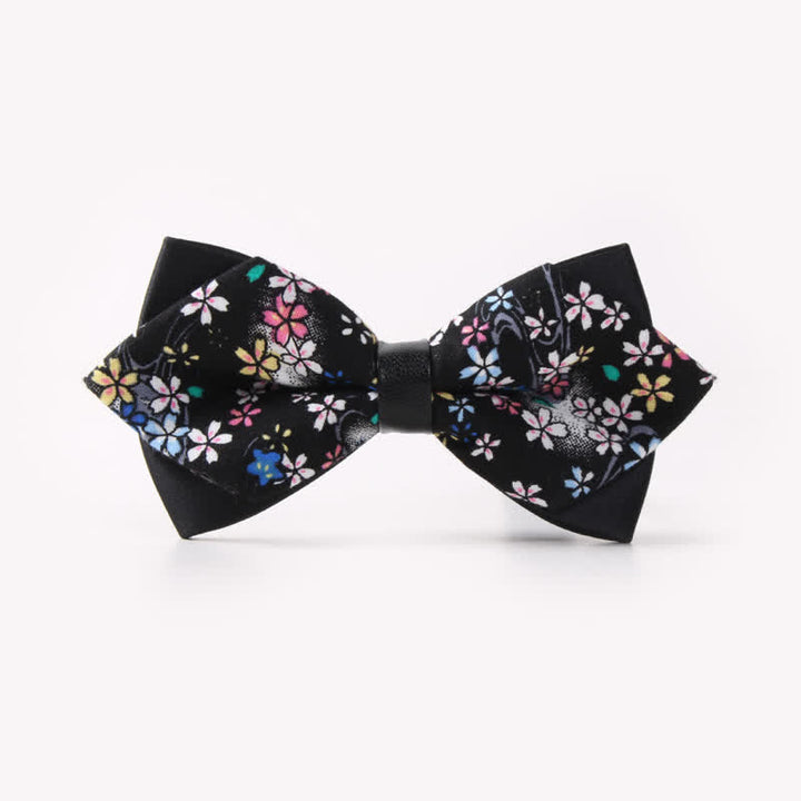 Papillon da uomo in cotone a punta con doppio strato floreale - Stile n. 10 - image 14