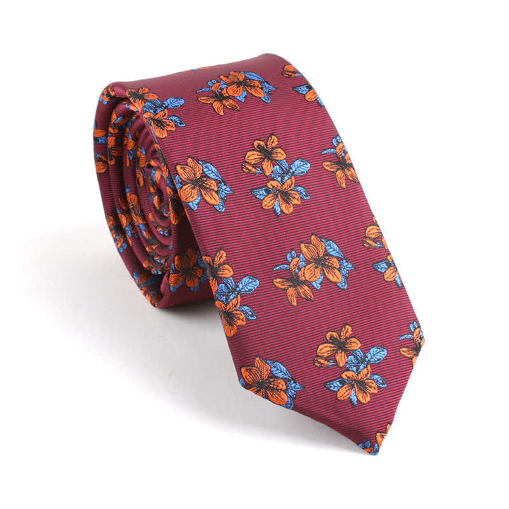 Cravatta da uomo classica chic da gentiluomo, modello sottile, floreale