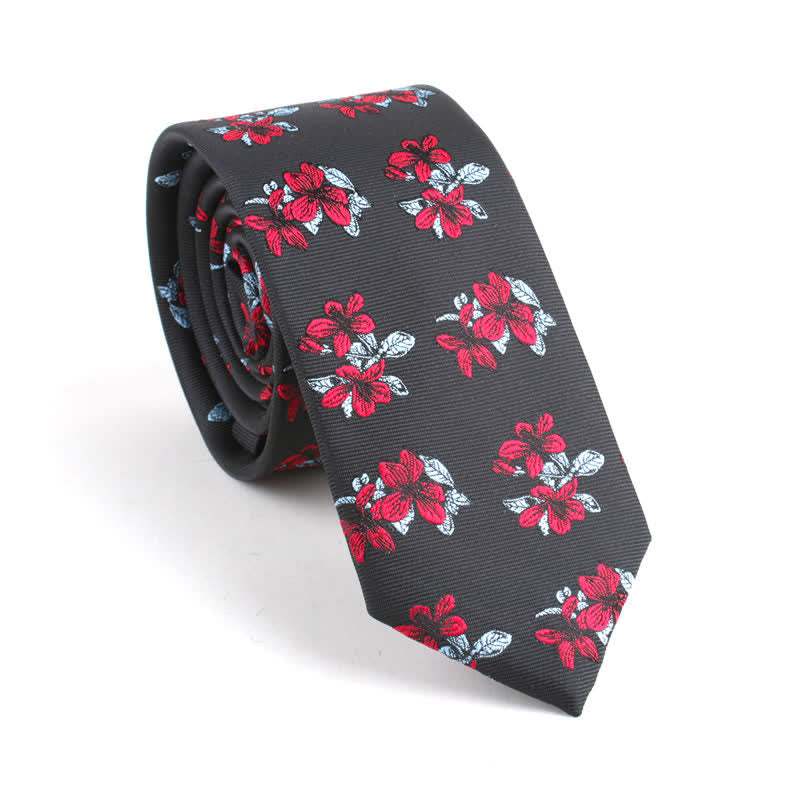 Cravatta da uomo classica chic da gentiluomo, modello sottile, floreale