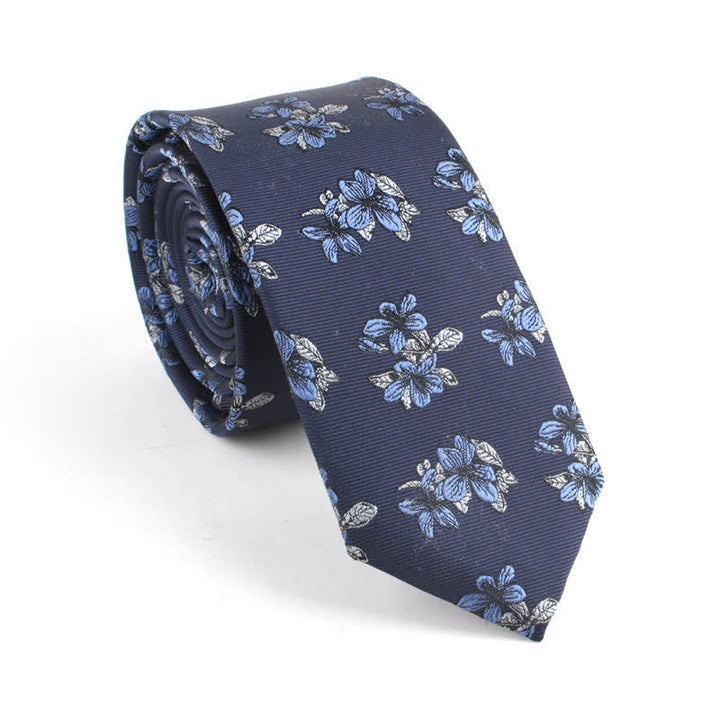 Cravatta da uomo classica chic da gentiluomo, modello sottile, floreale