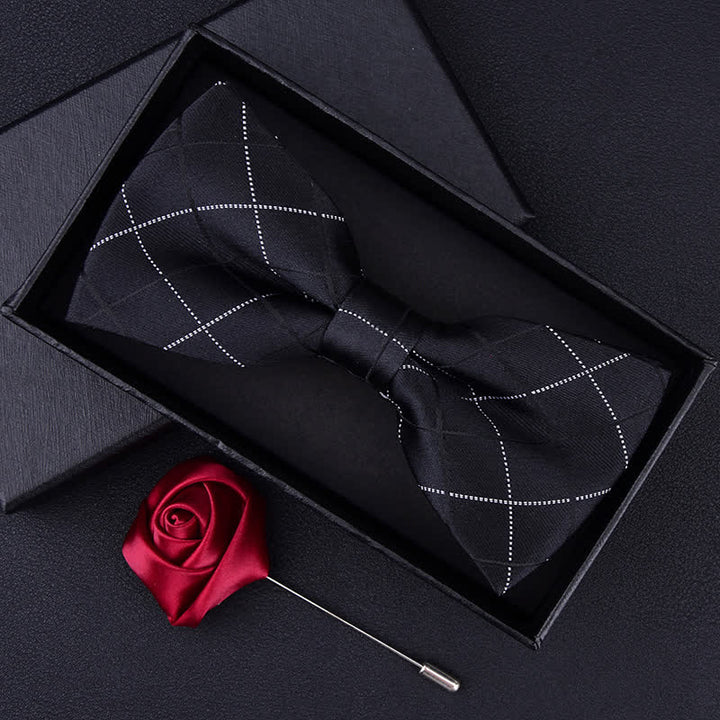 Set di 2 papillon con motivo scozzese in stile britannico da uomo