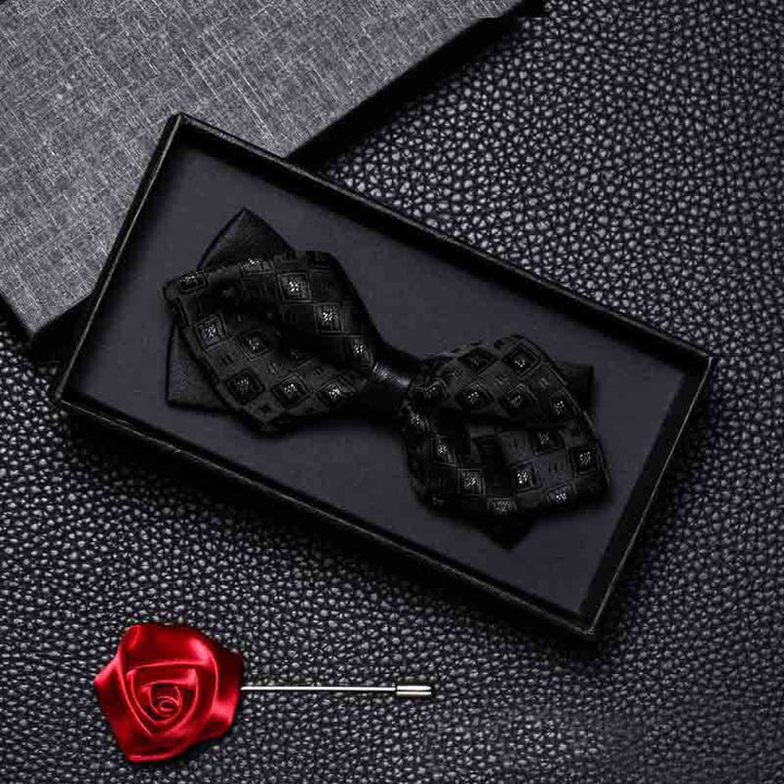 Set di 2 papillon da sposa vintage a doppia punta da uomo
