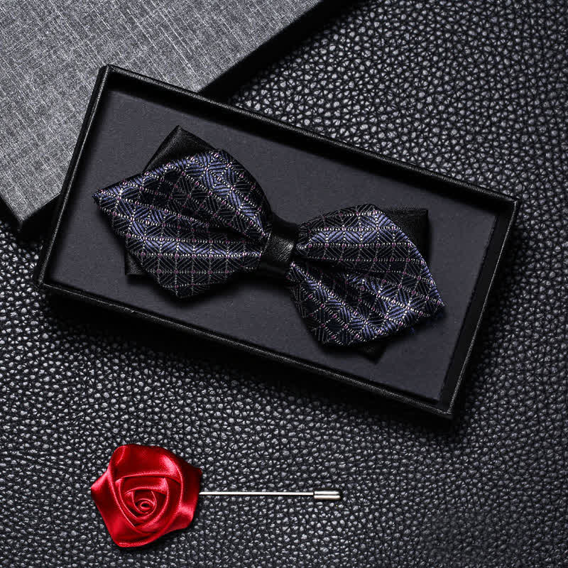 Set di 2 papillon da sposa vintage a doppia punta da uomo