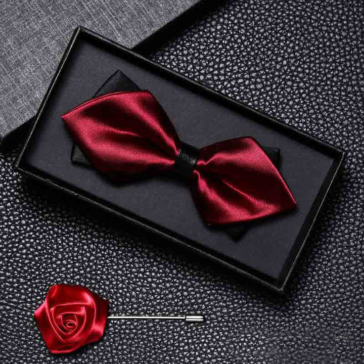 Set di 2 papillon da sposa vintage a doppia punta da uomo