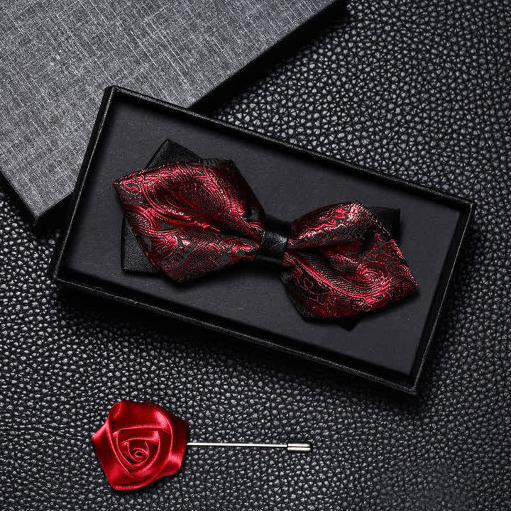 Set di 2 papillon da sposa vintage a doppia punta da uomo
