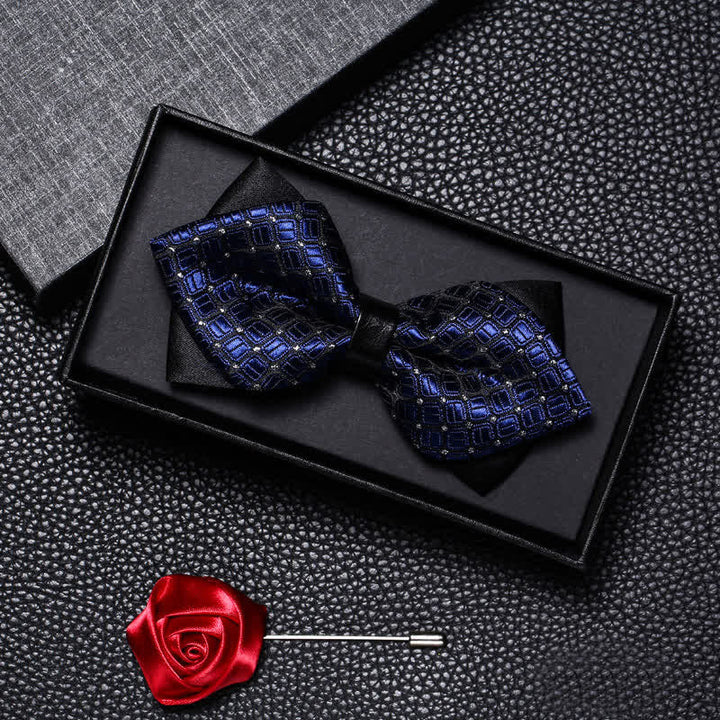 Set di 2 papillon da sposa vintage a doppia punta da uomo - Stile n. 3 - image 2