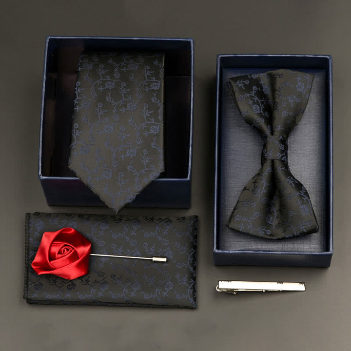 Set di 5 cravatte e papillon formali da uomo - Stile n. 12 - image 12