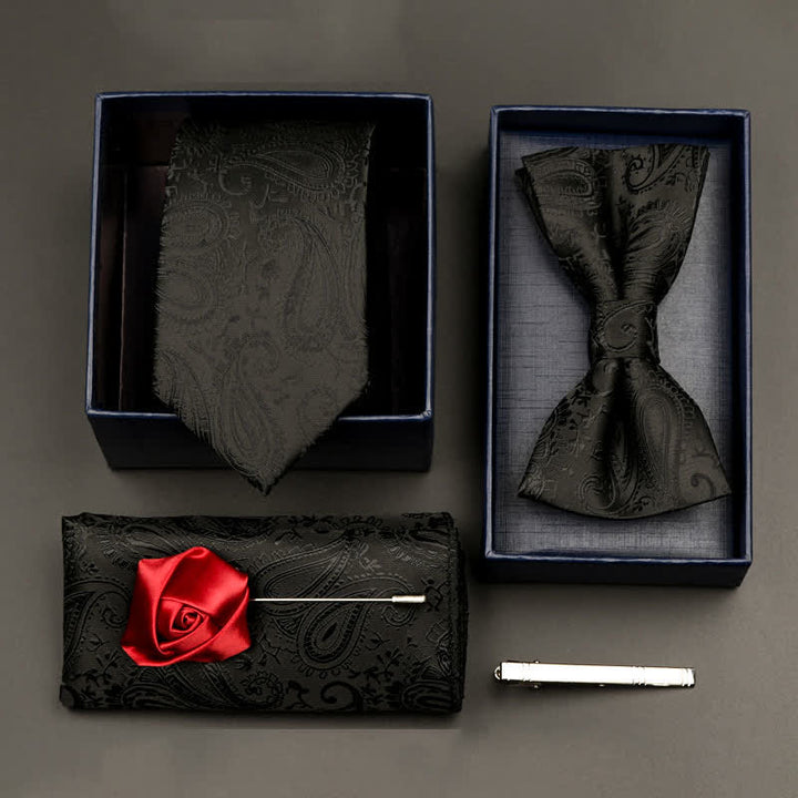 Set di 5 cravatte e papillon formali da uomo - Stile n. 6 - image 6