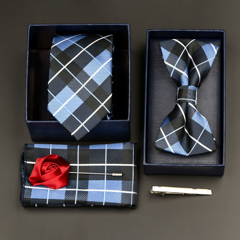 Set di 5 cravatte e papillon formali da uomo - Stile n. 10 - image 10