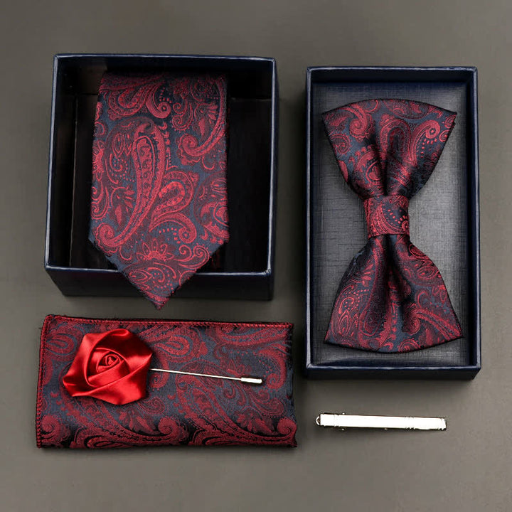 Set di 5 cravatte e papillon formali da uomo - Stile n. 7 - image 7