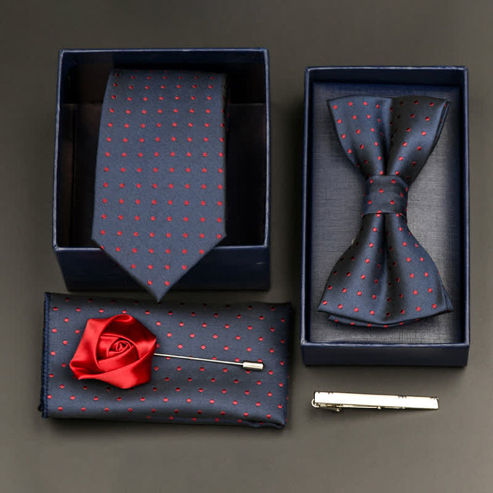 Set di 5 cravatte e papillon formali da uomo - Stile n. 8 - image 8