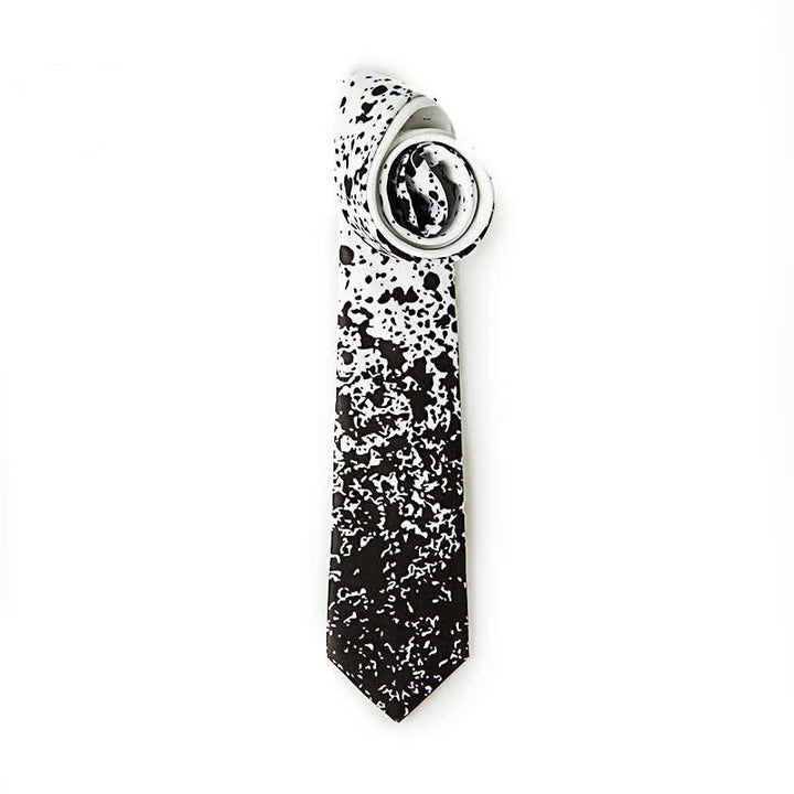 Cravatta da uomo con inchiostro astratto bianco e nero - Bianco e nero - image 0