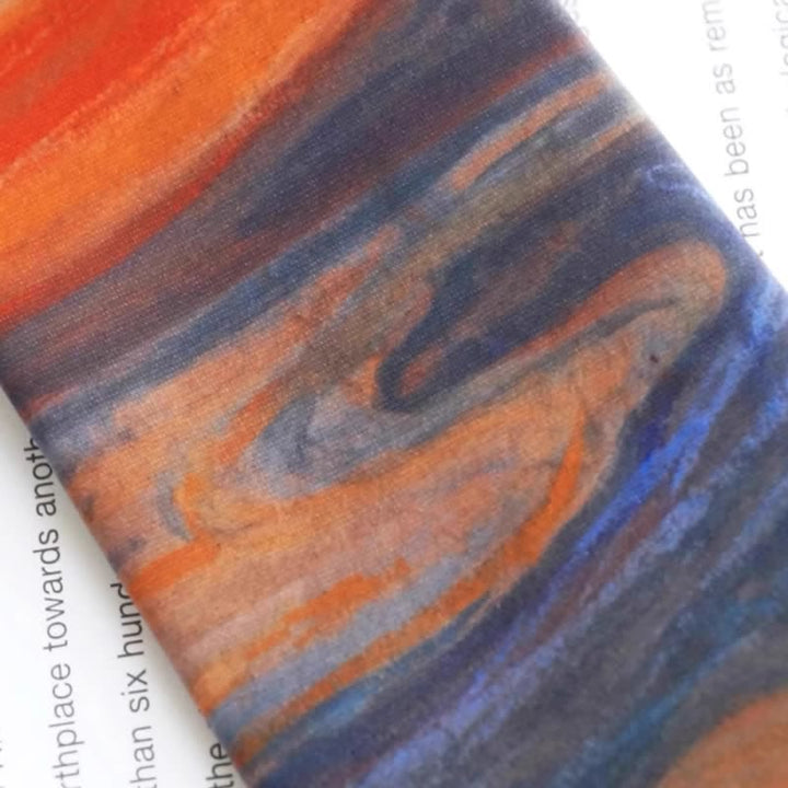 Cravatta da uomo rosso ruggine The Scream Oil Painting