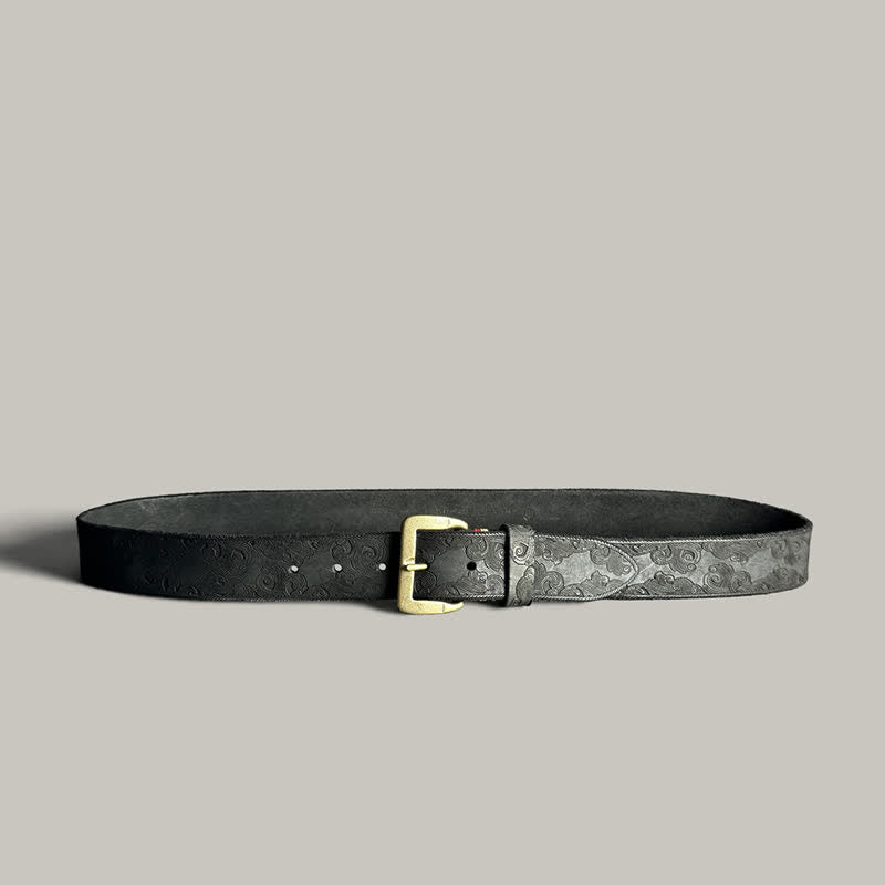 Cintura in pelle goffrata con motivo floreale vintage delicato - image 18