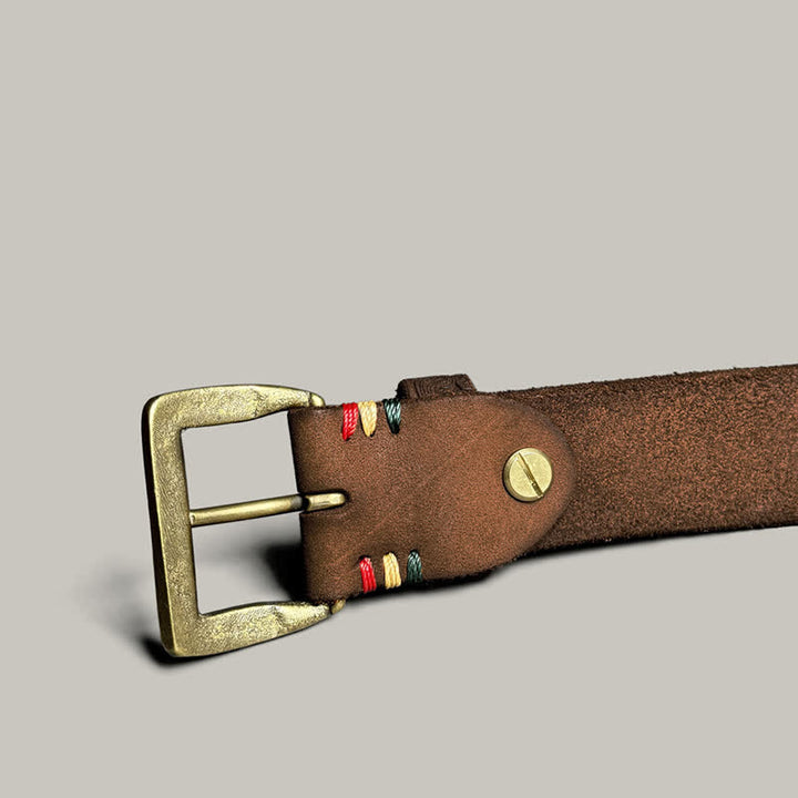 Cintura in pelle goffrata con motivo floreale vintage delicato