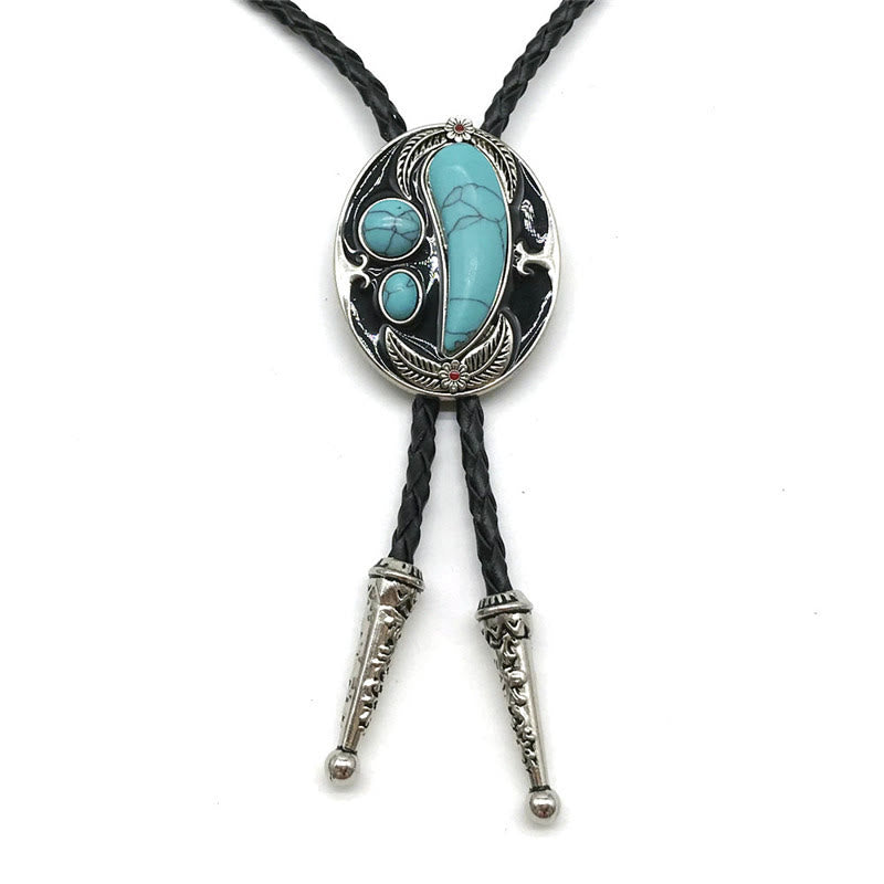 Cravatta Bolo da cowboy in stile indiano turchese