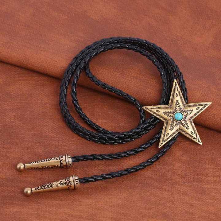 Collana con ciondolo a forma di stella in pietra naturale vintage Bolo Tie
