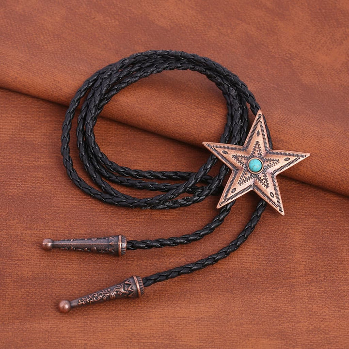 Collana con ciondolo a forma di stella in pietra naturale vintage Bolo Tie