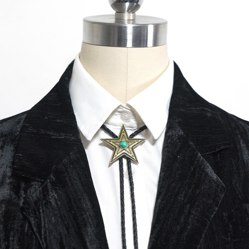 Collana con ciondolo a forma di stella in pietra naturale vintage Bolo Tie