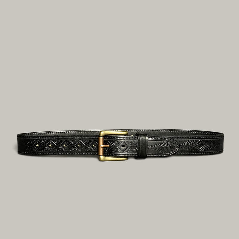 Cintura in pelle con stampa floreale classica alla moda