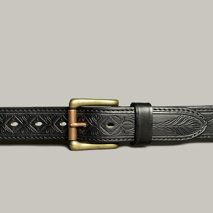 Cintura in pelle con stampa floreale classica alla moda