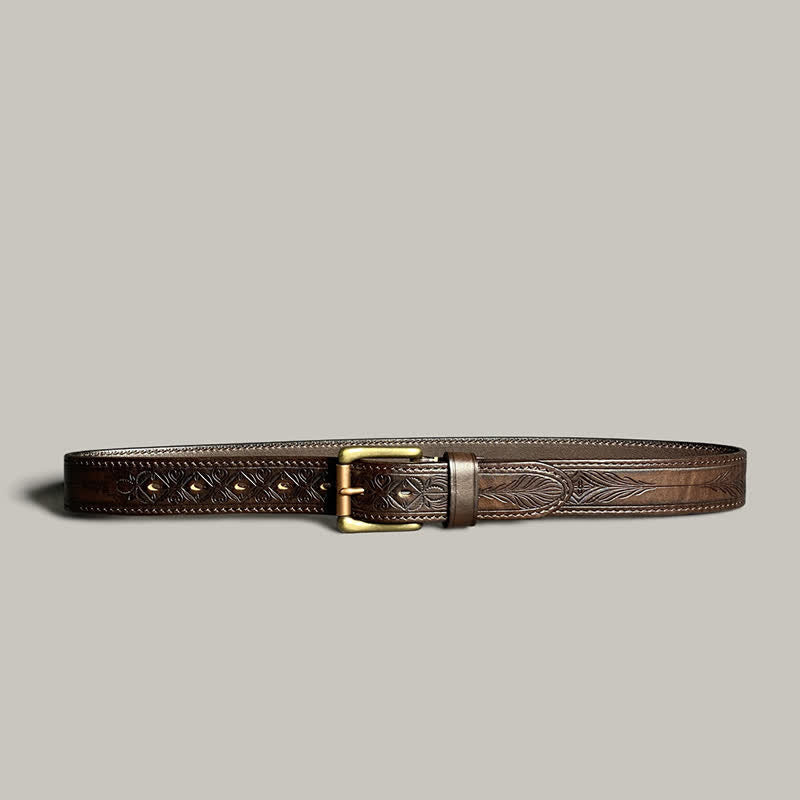 Cintura in pelle con stampa floreale classica alla moda
