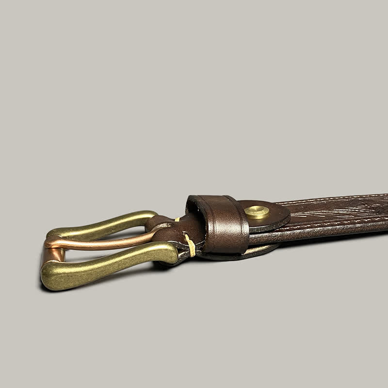 Cintura in pelle con stampa floreale classica alla moda