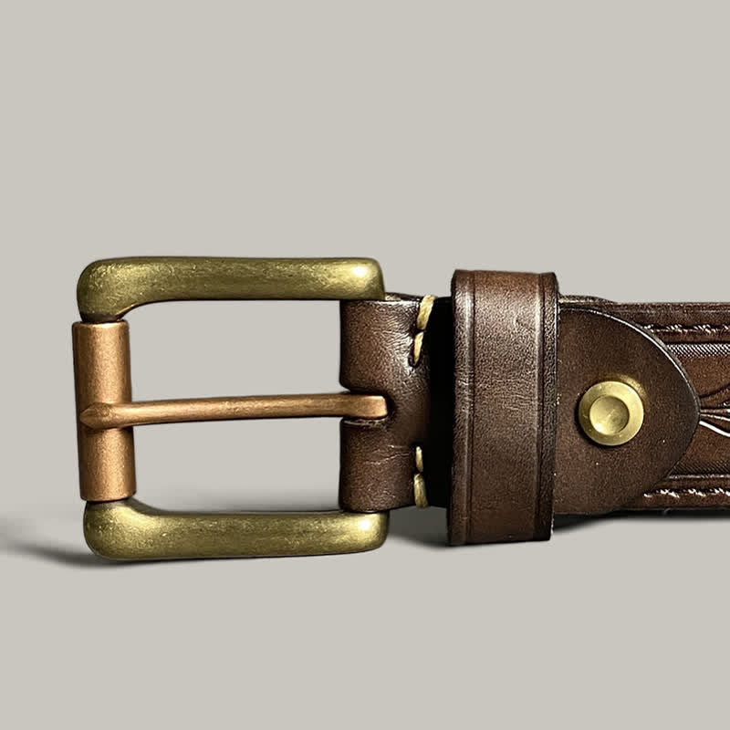 Cintura in pelle con stampa floreale classica alla moda