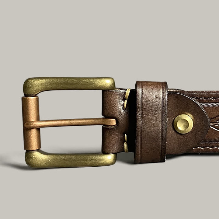 Cintura in pelle con stampa floreale classica alla moda