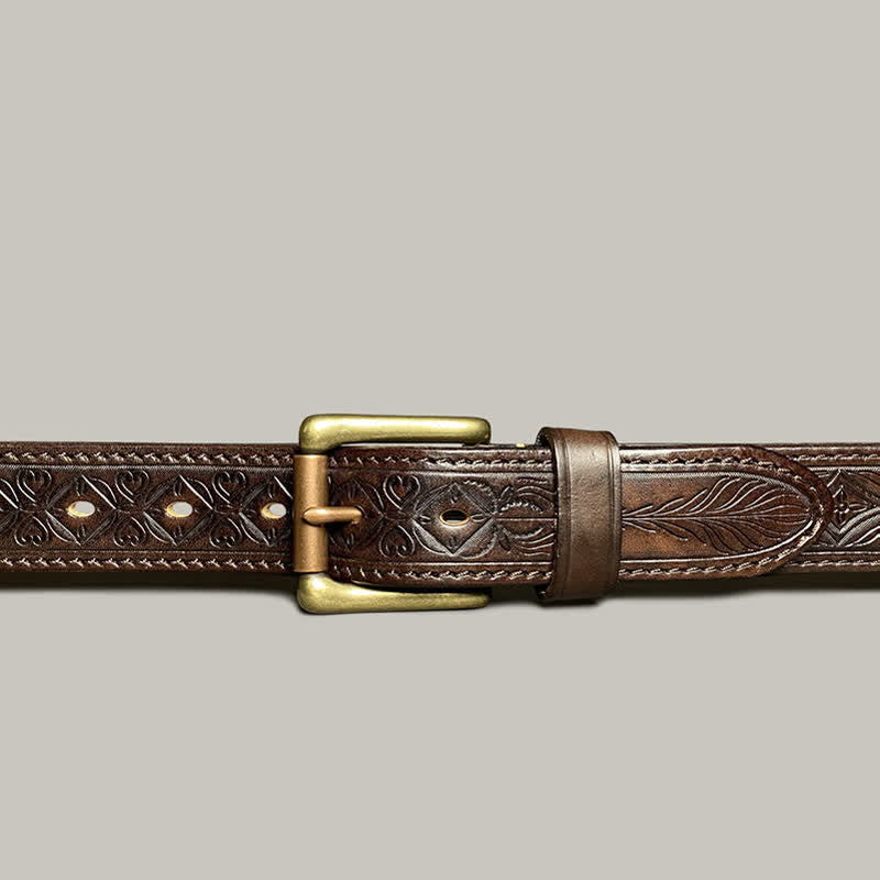 Cintura in pelle con stampa floreale classica alla moda