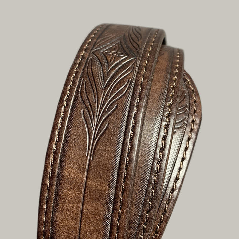 Cintura in pelle con stampa floreale classica alla moda