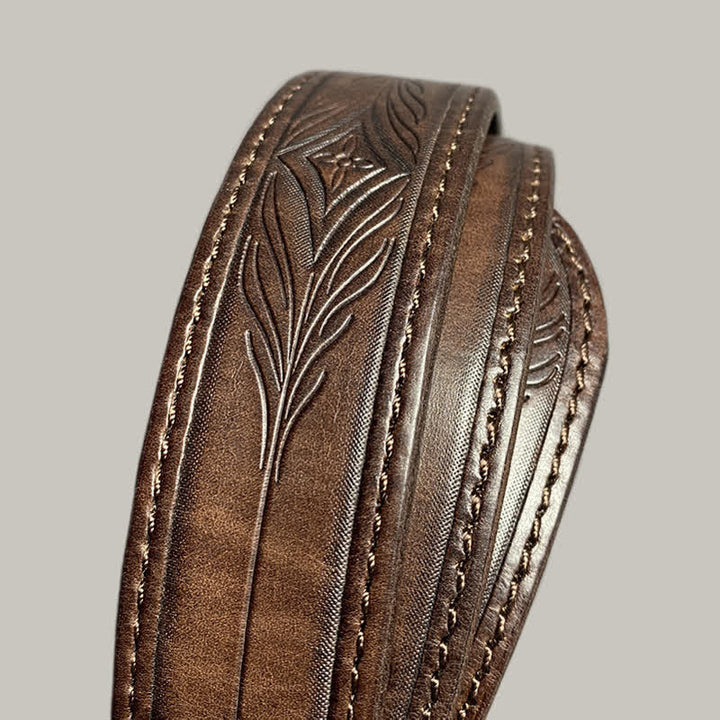 Cintura in pelle con stampa floreale classica alla moda