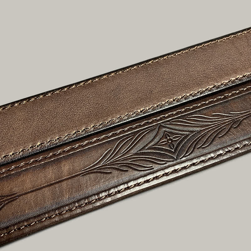 Cintura in pelle con stampa floreale classica alla moda