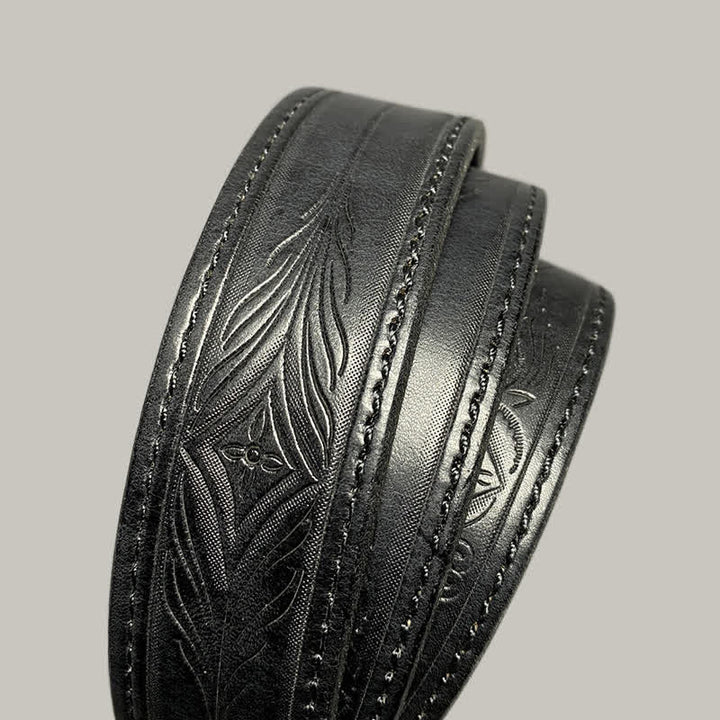 Cintura in pelle con stampa floreale classica alla moda