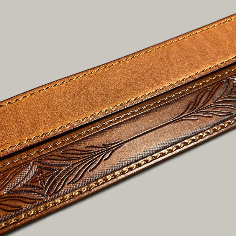 Cintura in pelle con stampa floreale classica alla moda
