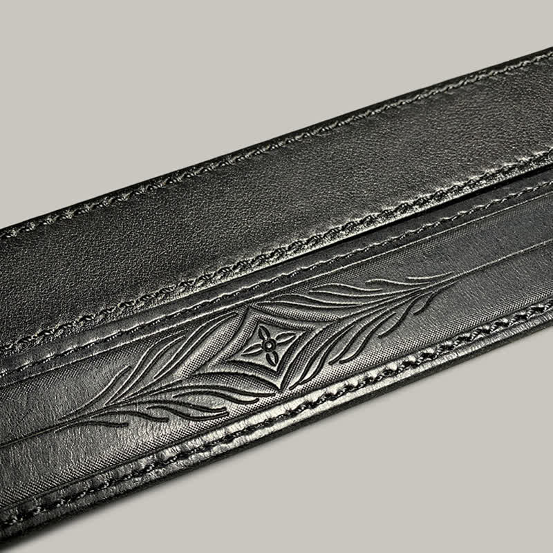 Cintura in pelle con stampa floreale classica alla moda