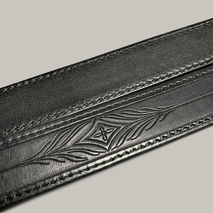 Cintura in pelle con stampa floreale classica alla moda