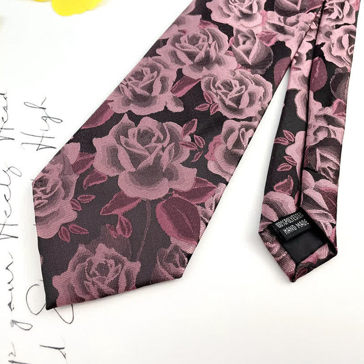 Cravatta da uomo casual con motivo floreale a rose grandi - image 2