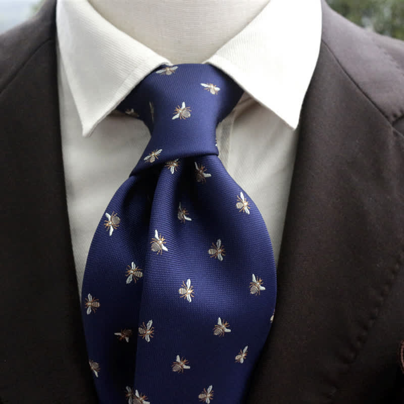 Cravatta da uomo con motivo casual ape carina