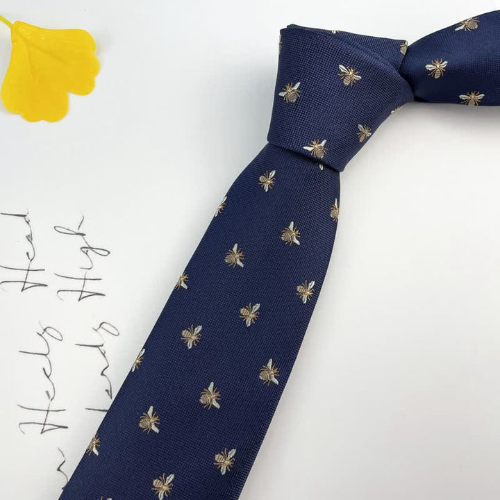 Cravatta da uomo con motivo casual ape carina