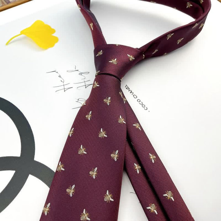 Cravatta da uomo con motivo casual ape carina